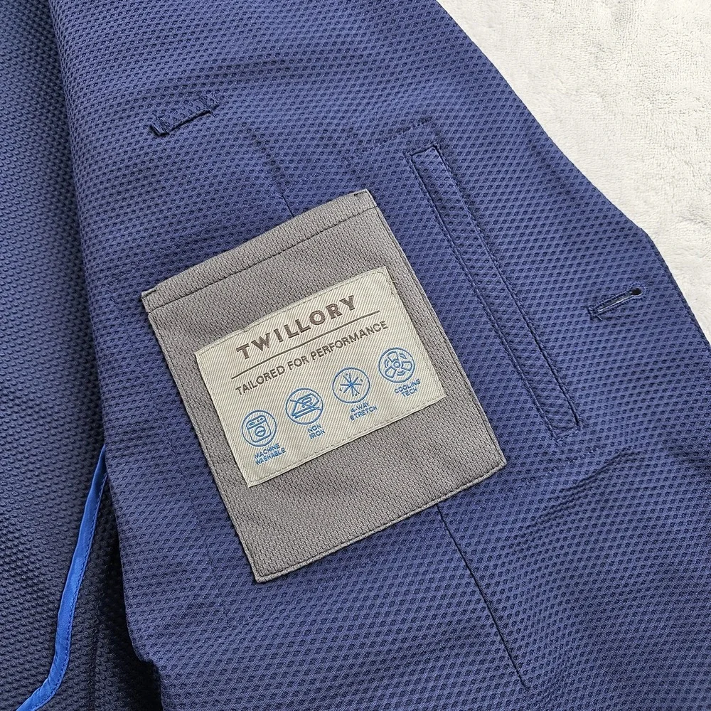 NEW Twillory AIR Blazer Mens 48L Tailored Fit Fit:T Ventilated Unstructured Blue